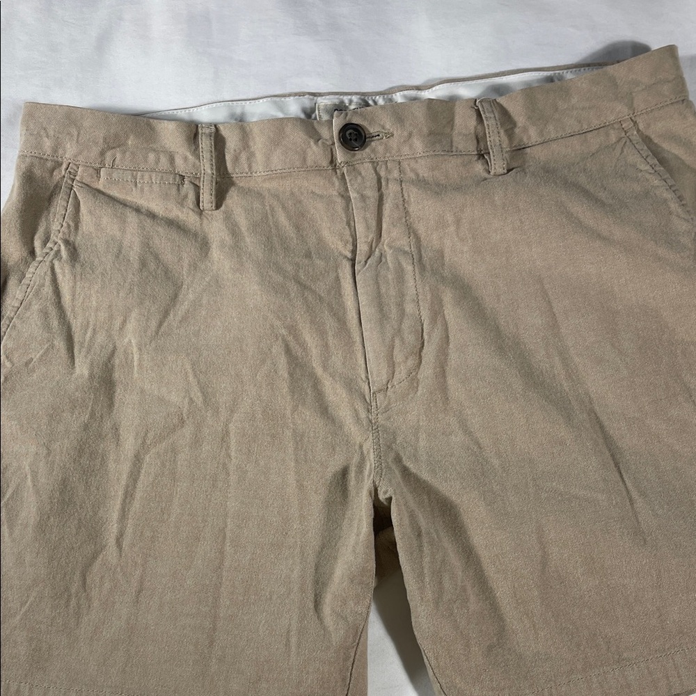 Goodthreads mens khaki basic flat front 6.5" inseam chino shorts - size 36